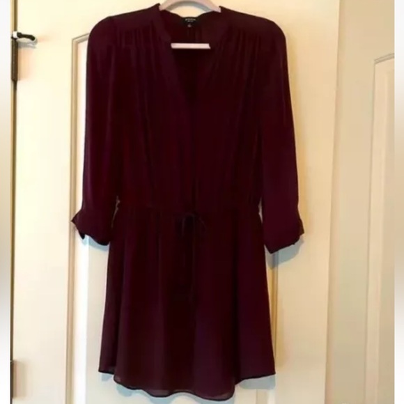 Aritzia Babaton Silk Bennett Mini Dress Size Small Plum lightweight - Picture 4 of 8